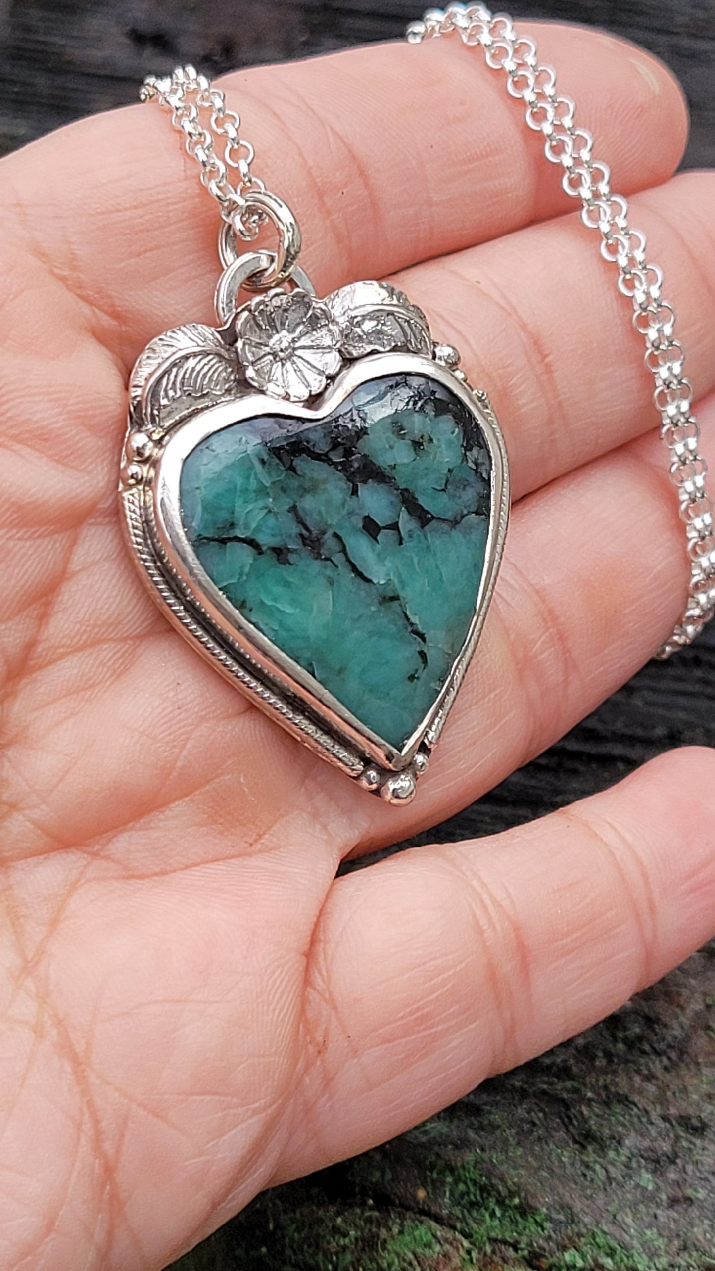 Emerald and Sterling Silver for "π
π«π’ππ ππΌπ₯π₯ππππ’πΌπ§"