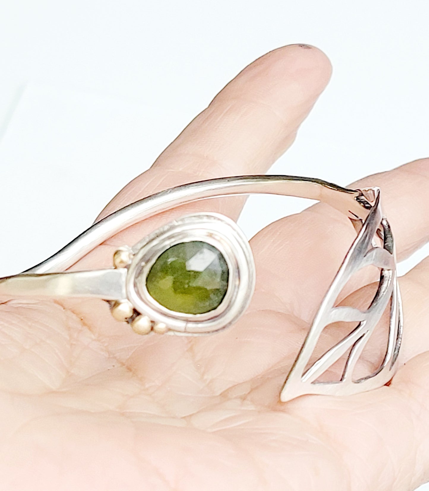Leaf and Green Peridot Bracelet