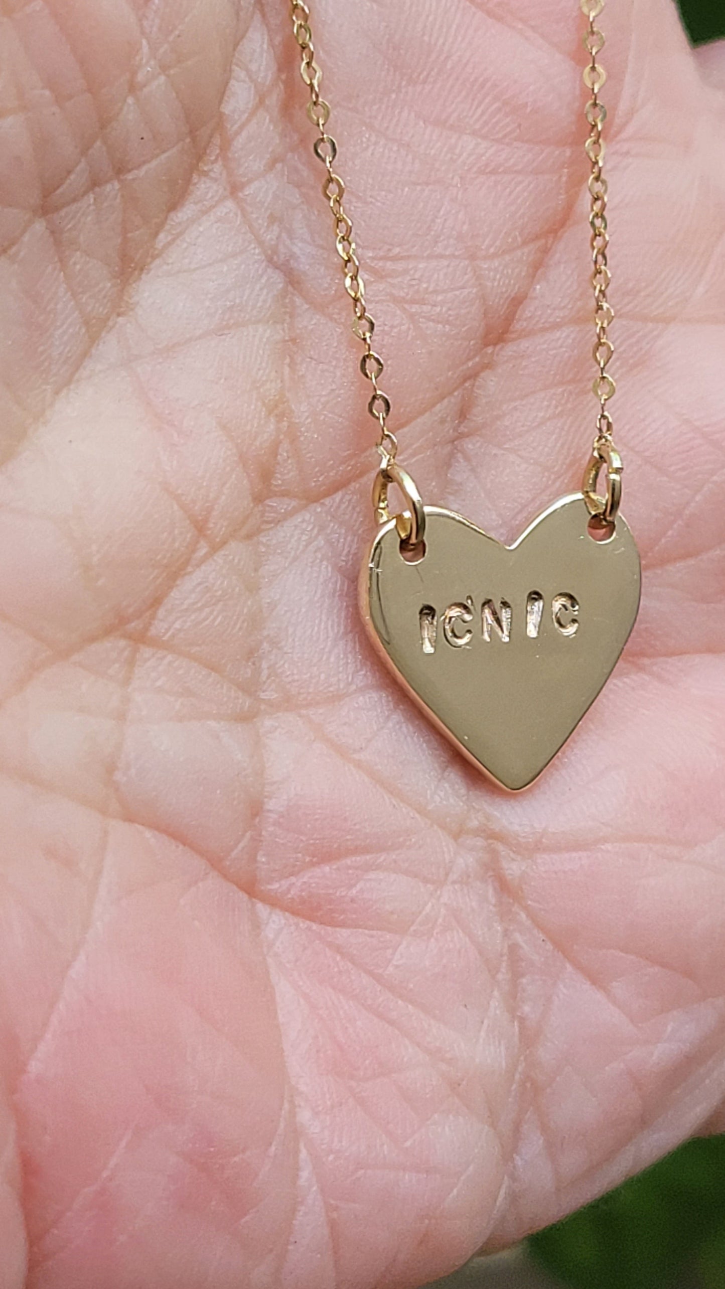 Custom 14K gold heart pendant