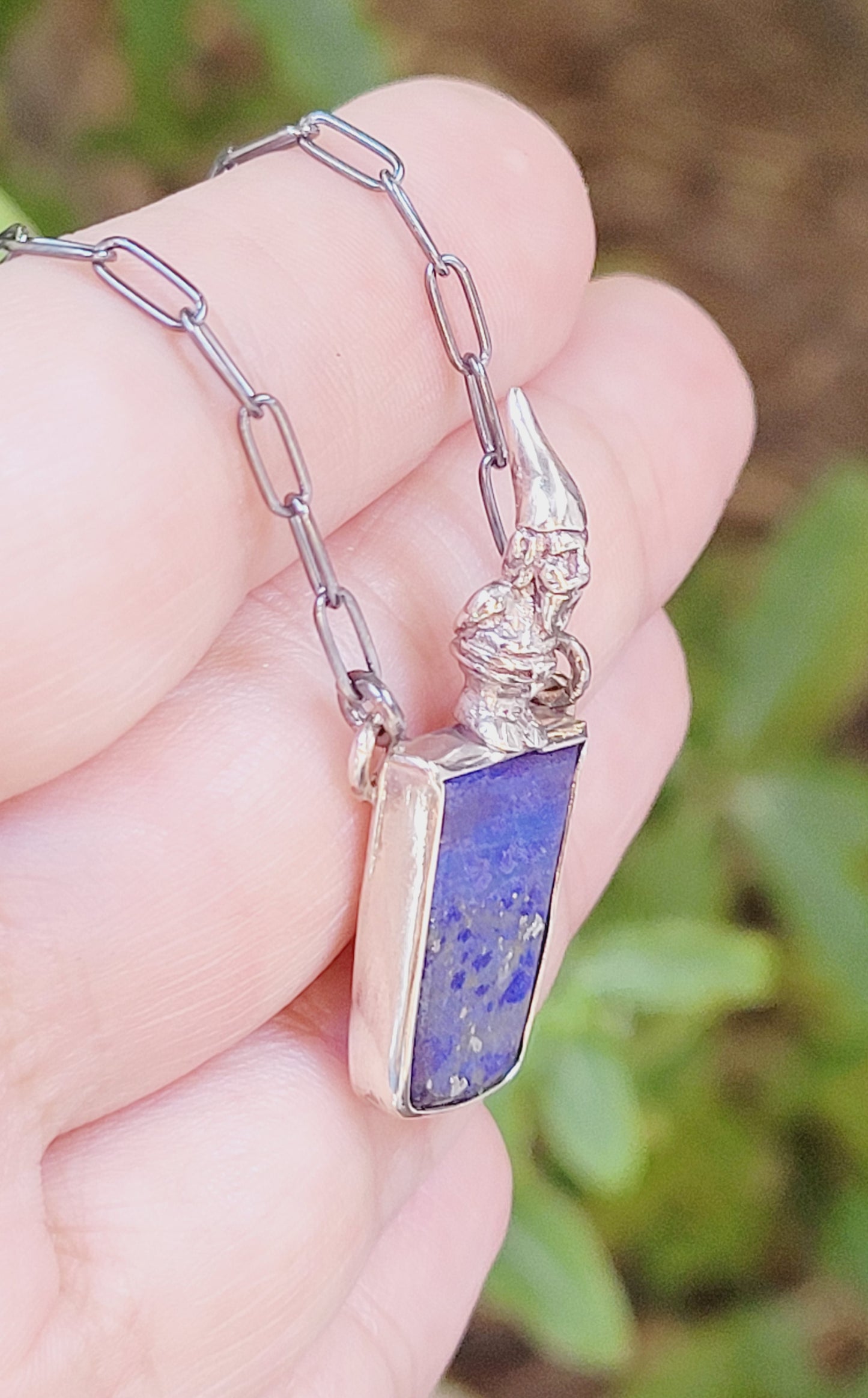 Gnome and Lapis Lazuli Pendant
