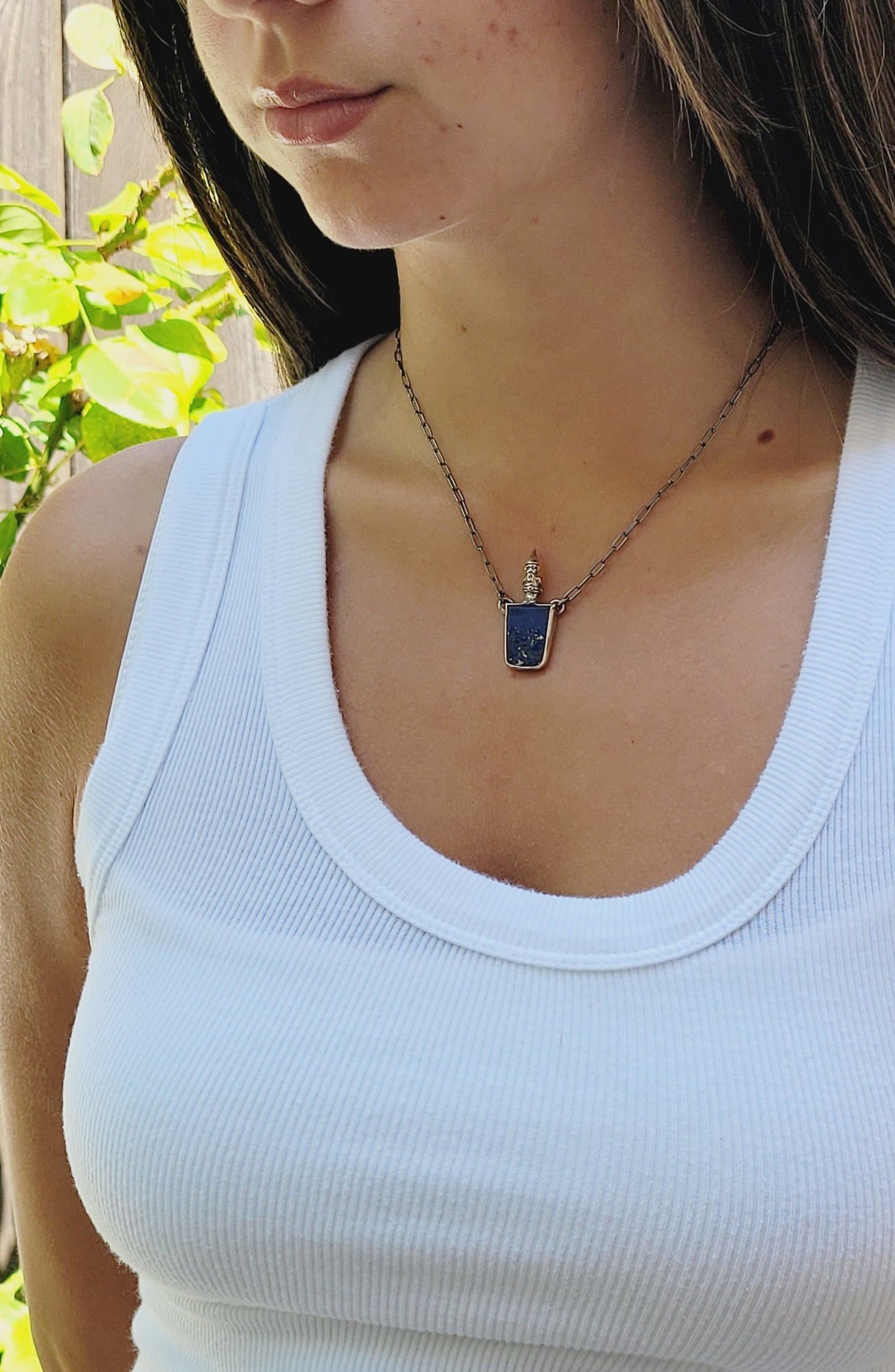 Gnome and Lapis Lazuli Pendant