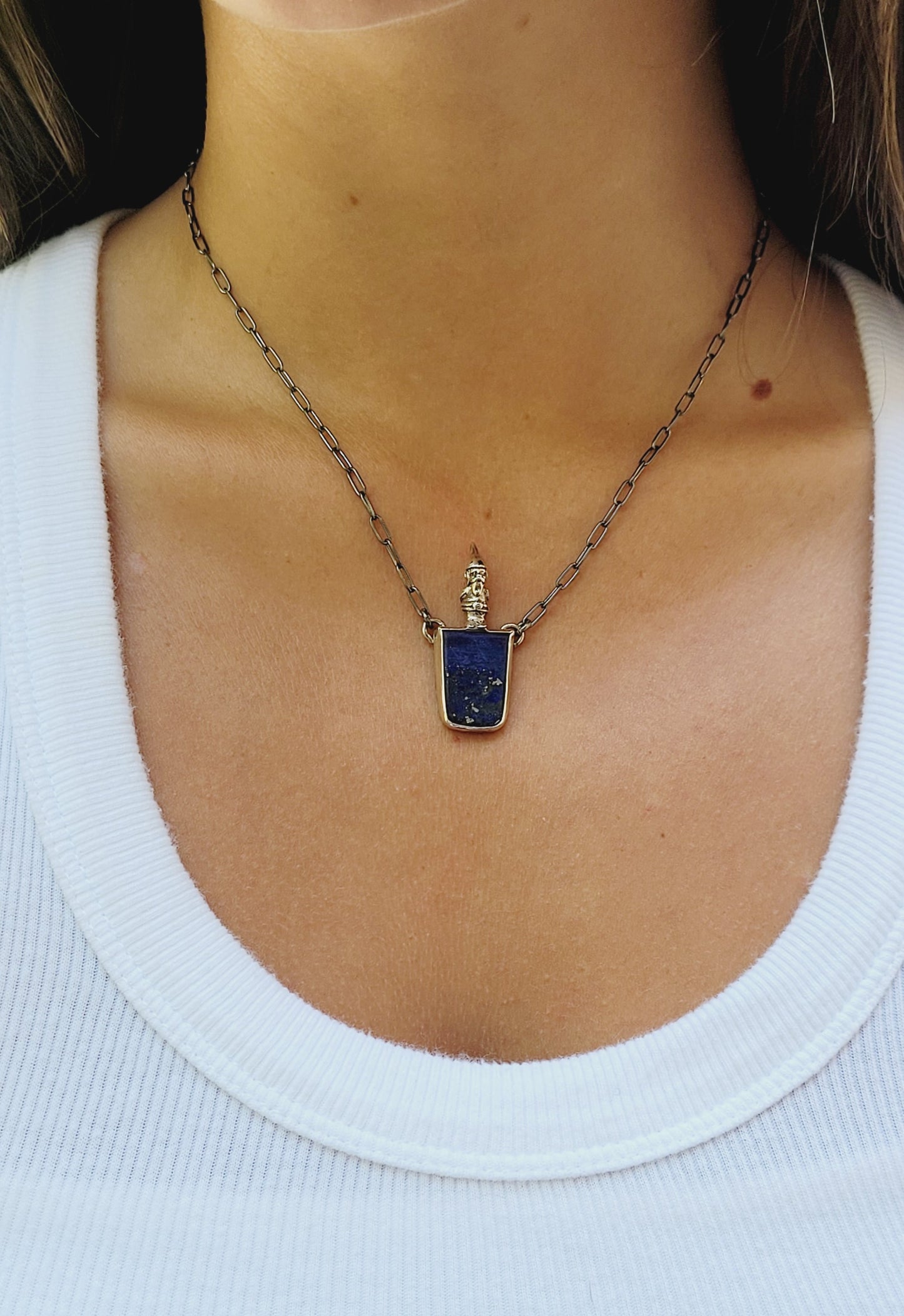 Gnome and Lapis Lazuli Pendant
