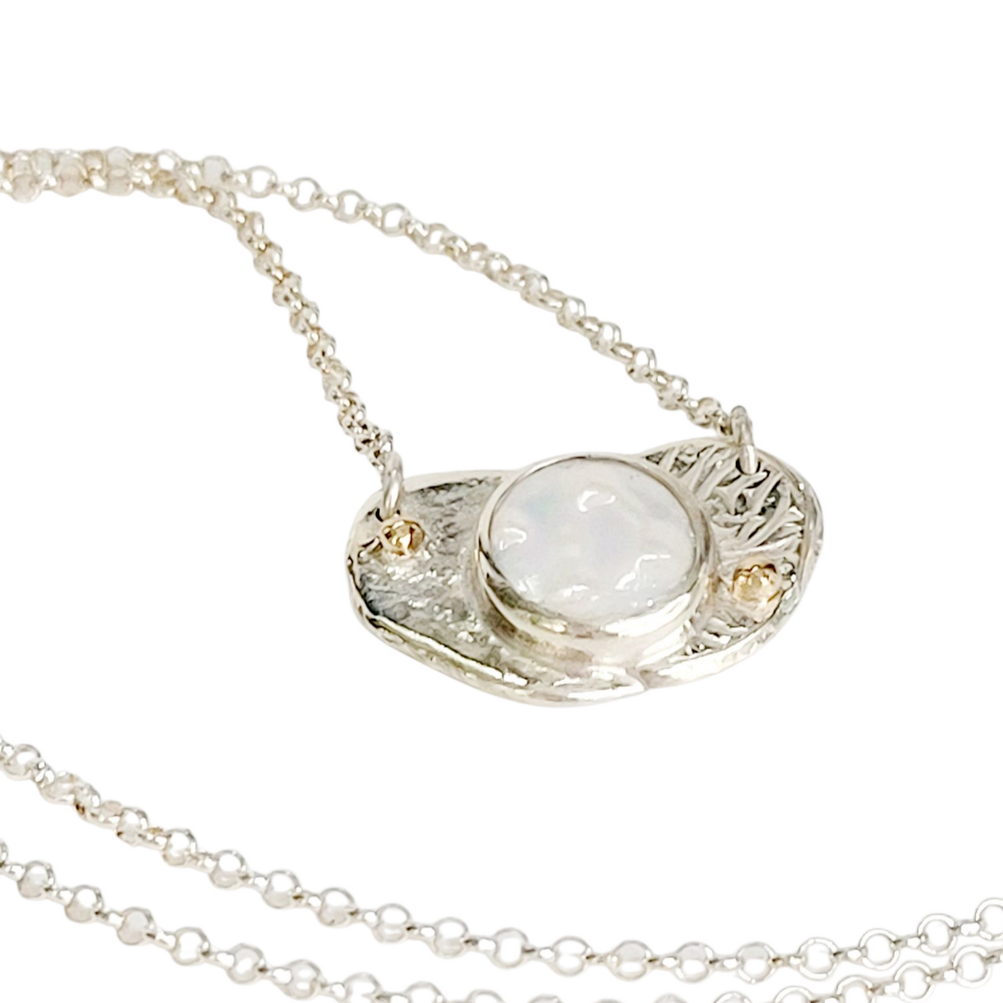 Pearl, Silver, and 14K Gold Choker from the "Nugget" collection