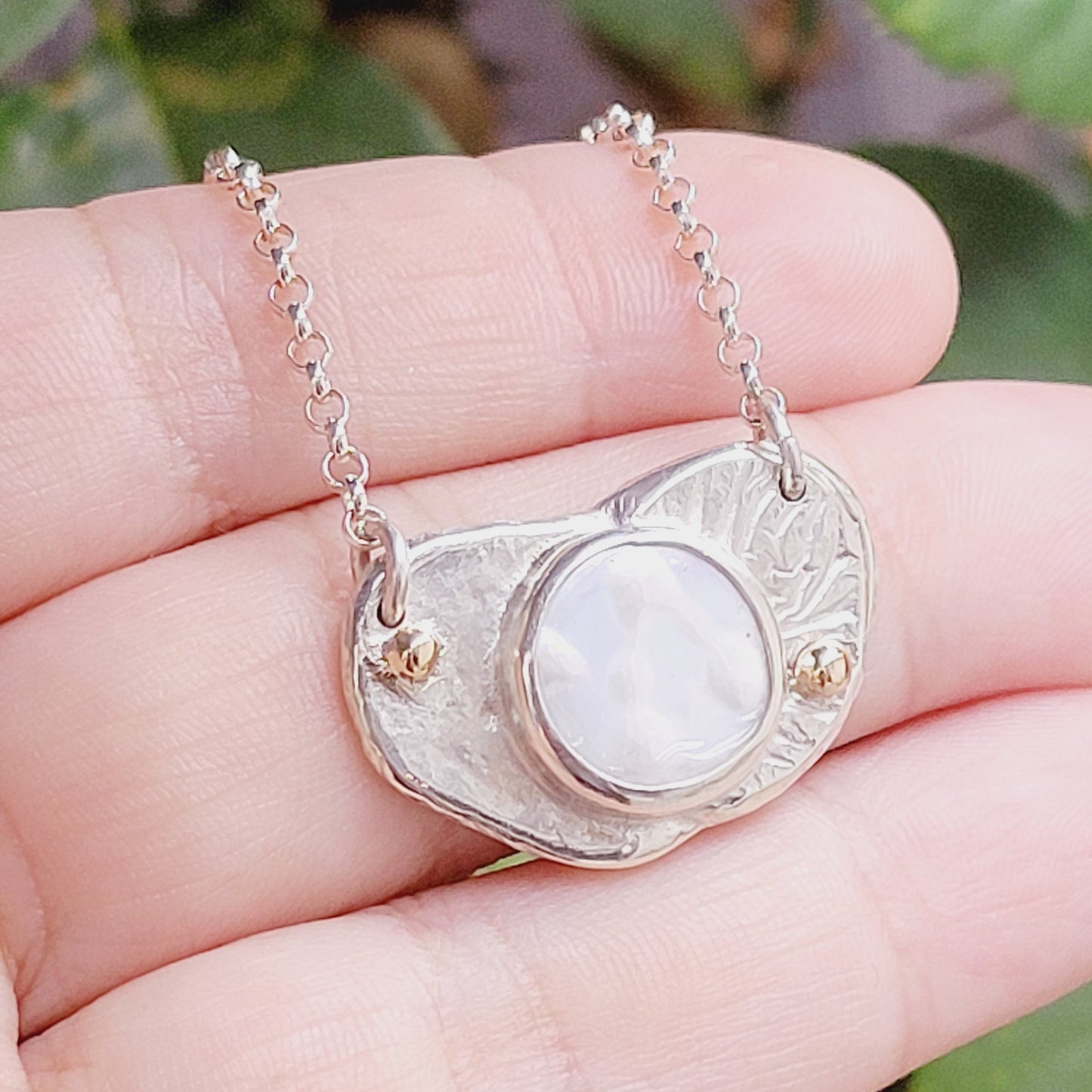 Pearl, Silver, and 14K Gold Choker from the "Nugget" collection