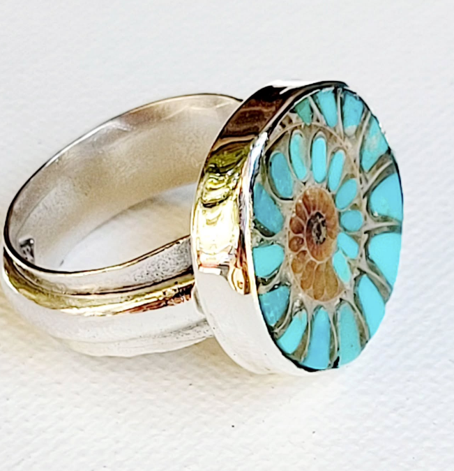 Turquoise Ammonite Ring