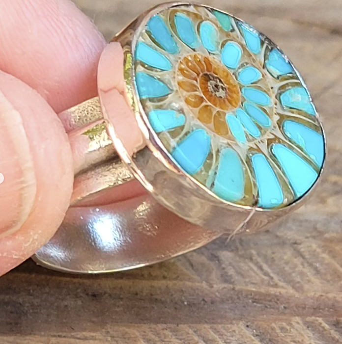 Turquoise Ammonite Ring