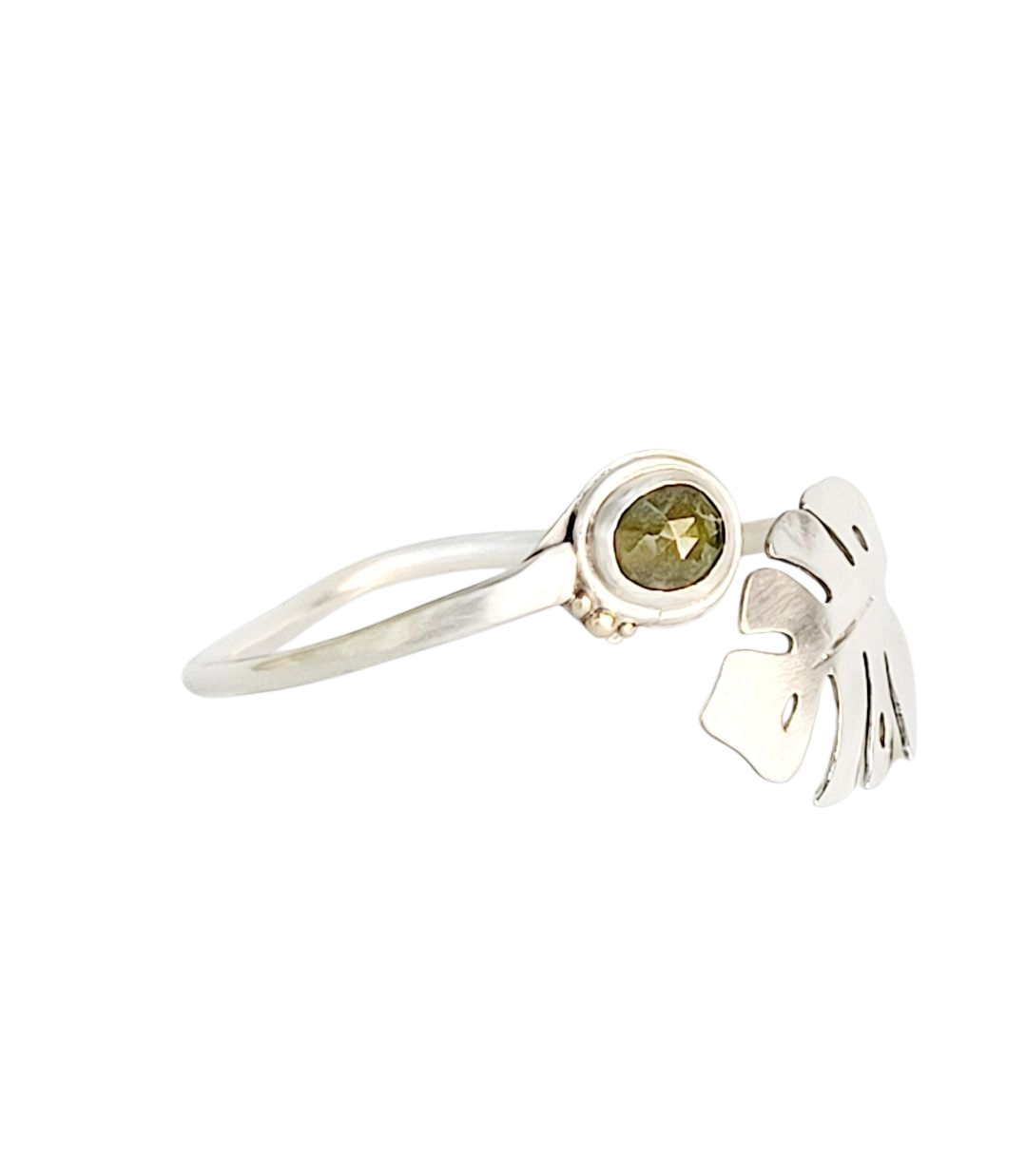 Bracelet with Monstera and Green Peridot
