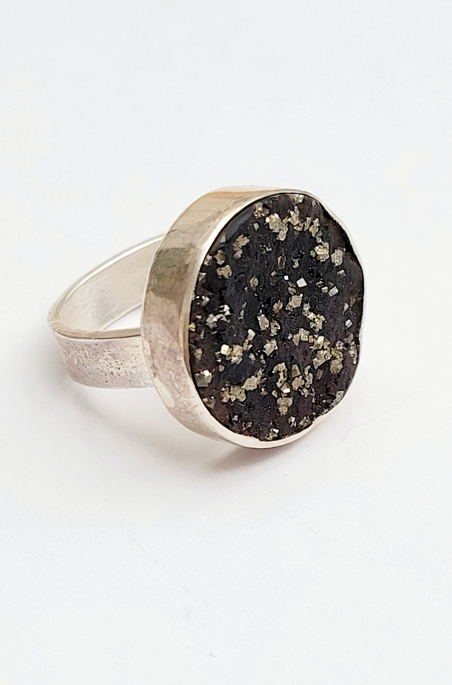 Pyrite on Slate Ring