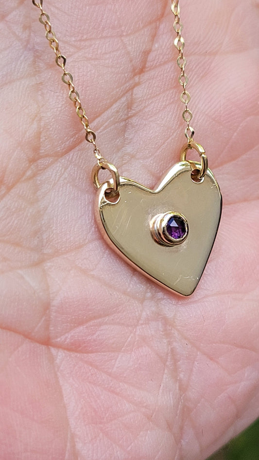 Custom 14K gold heart pendant