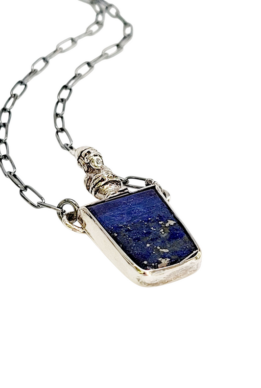 Gnome and Lapis Lazuli Pendant