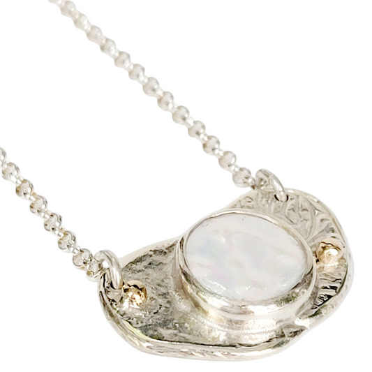 Pearl, Silver, and 14K Gold Choker from the "Nugget" collection