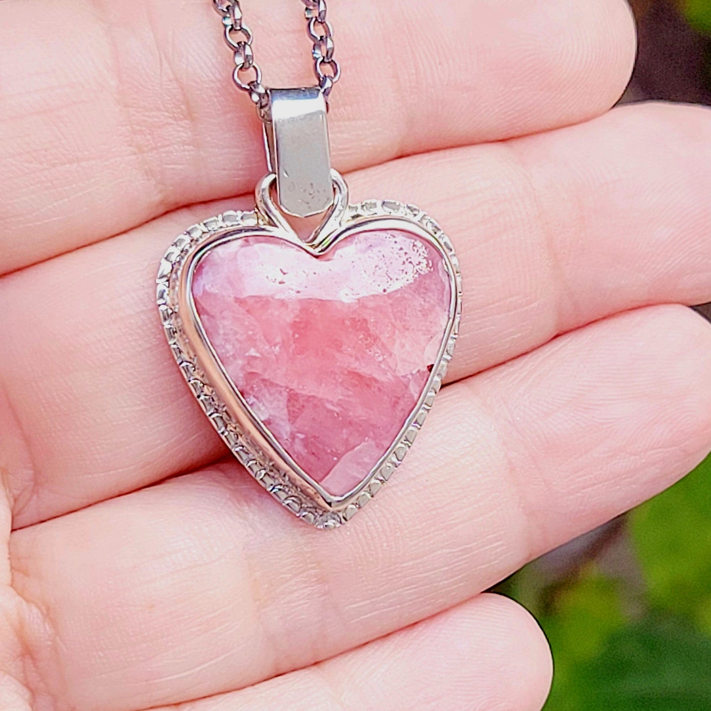 Handmade Heart Pendant in Incarose and Sterling Silver