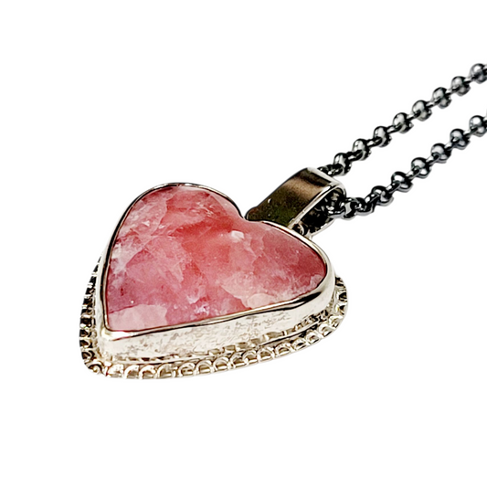 Handmade Heart Pendant in Incarose and Sterling Silver