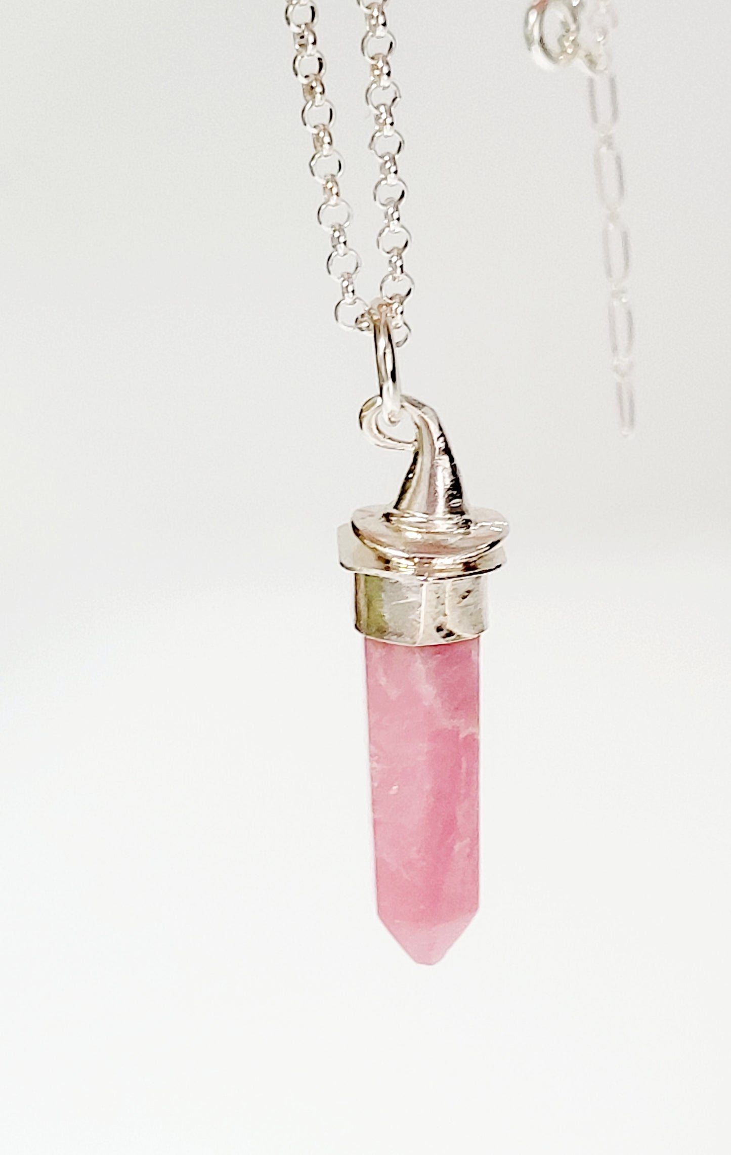 Gnome Hat Obelisk Pendant Handmade in Incarose and Sterling Silver