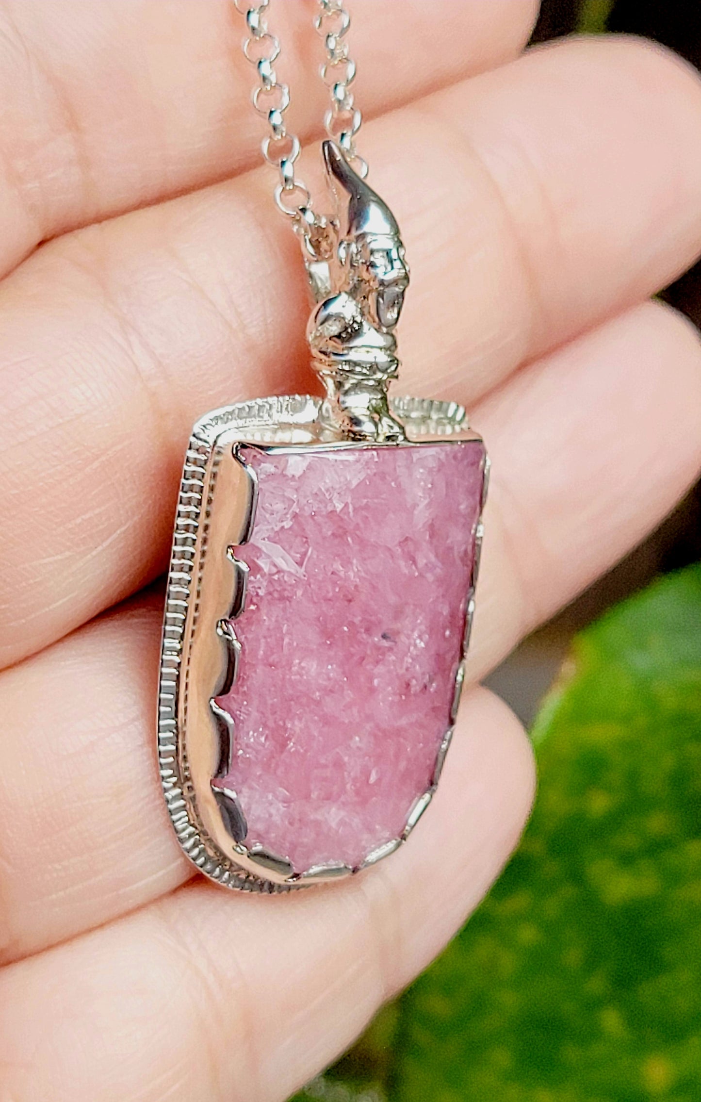 Handmade Pendant in Sterling Silver with Incarose
