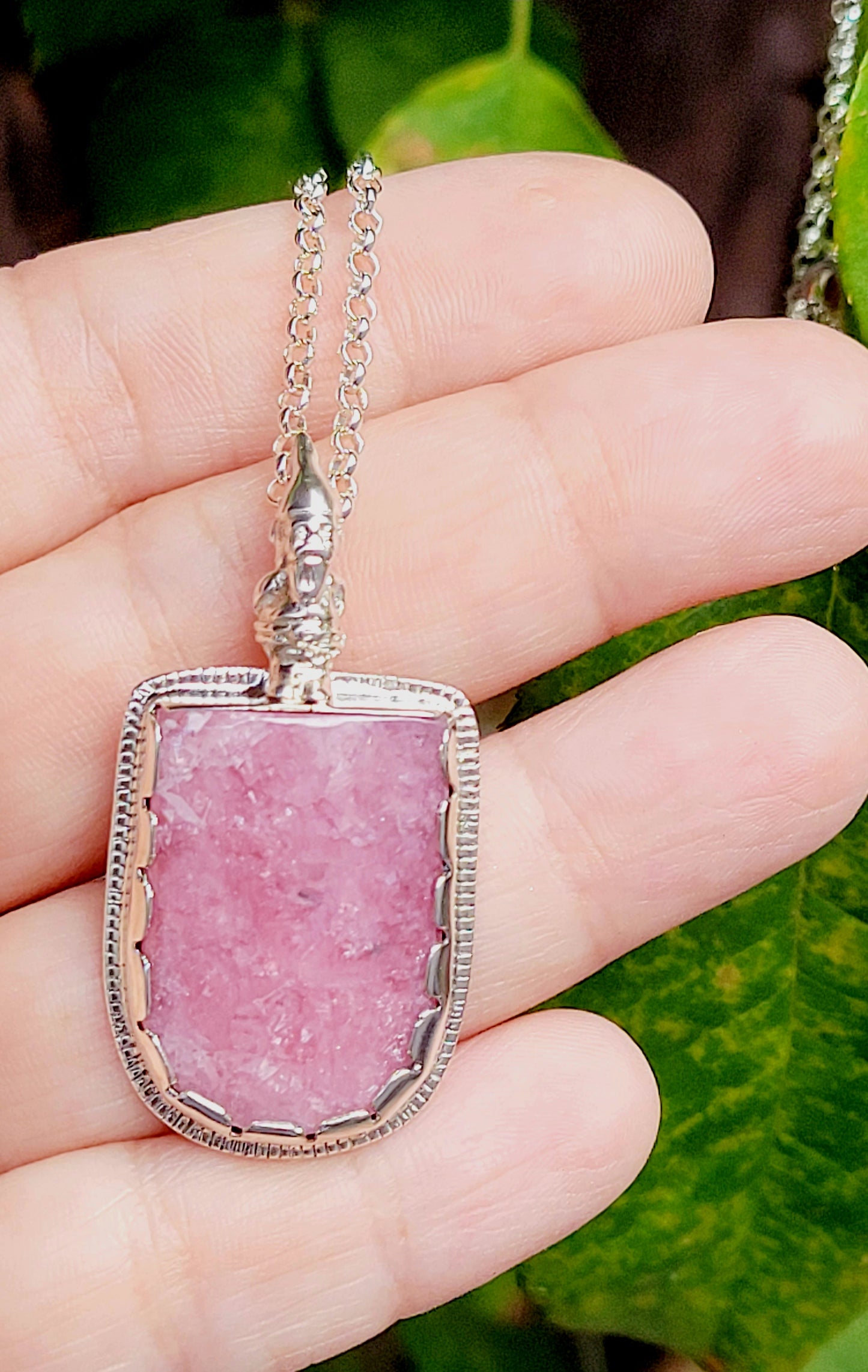 Handmade Pendant in Sterling Silver with Incarose