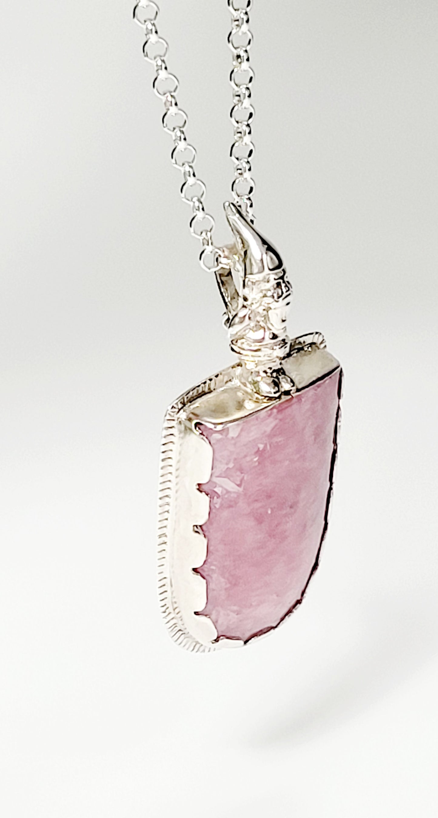 Handmade Pendant in Sterling Silver with Incarose