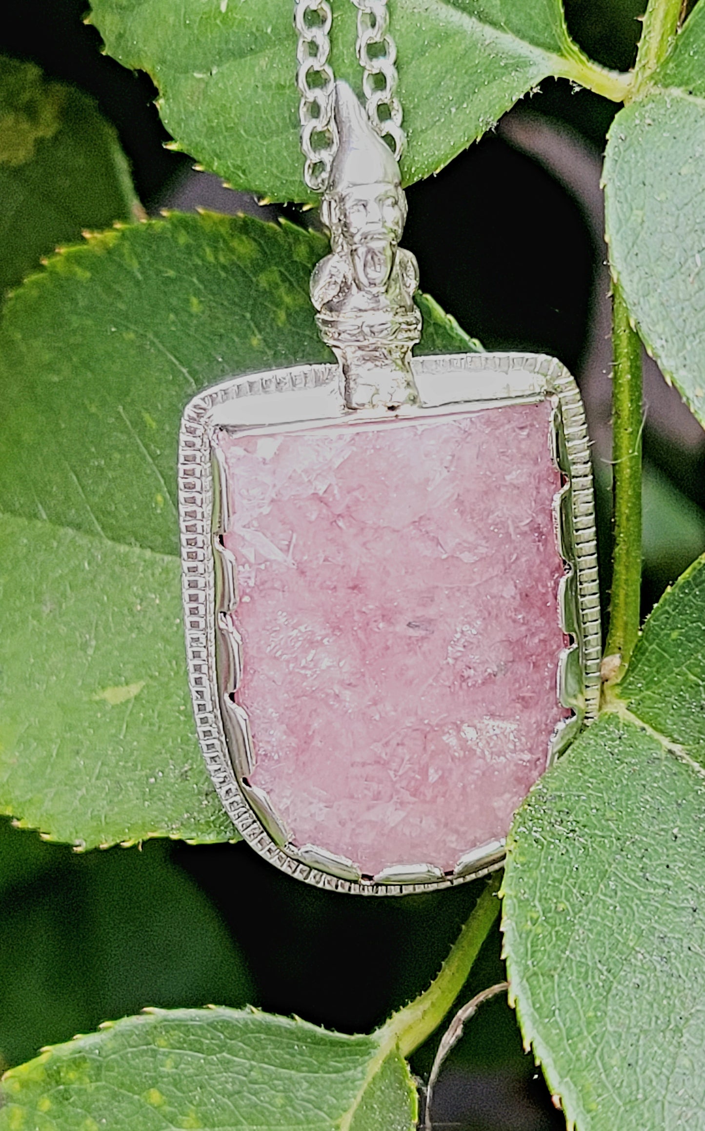 Handmade Pendant in Sterling Silver with Incarose