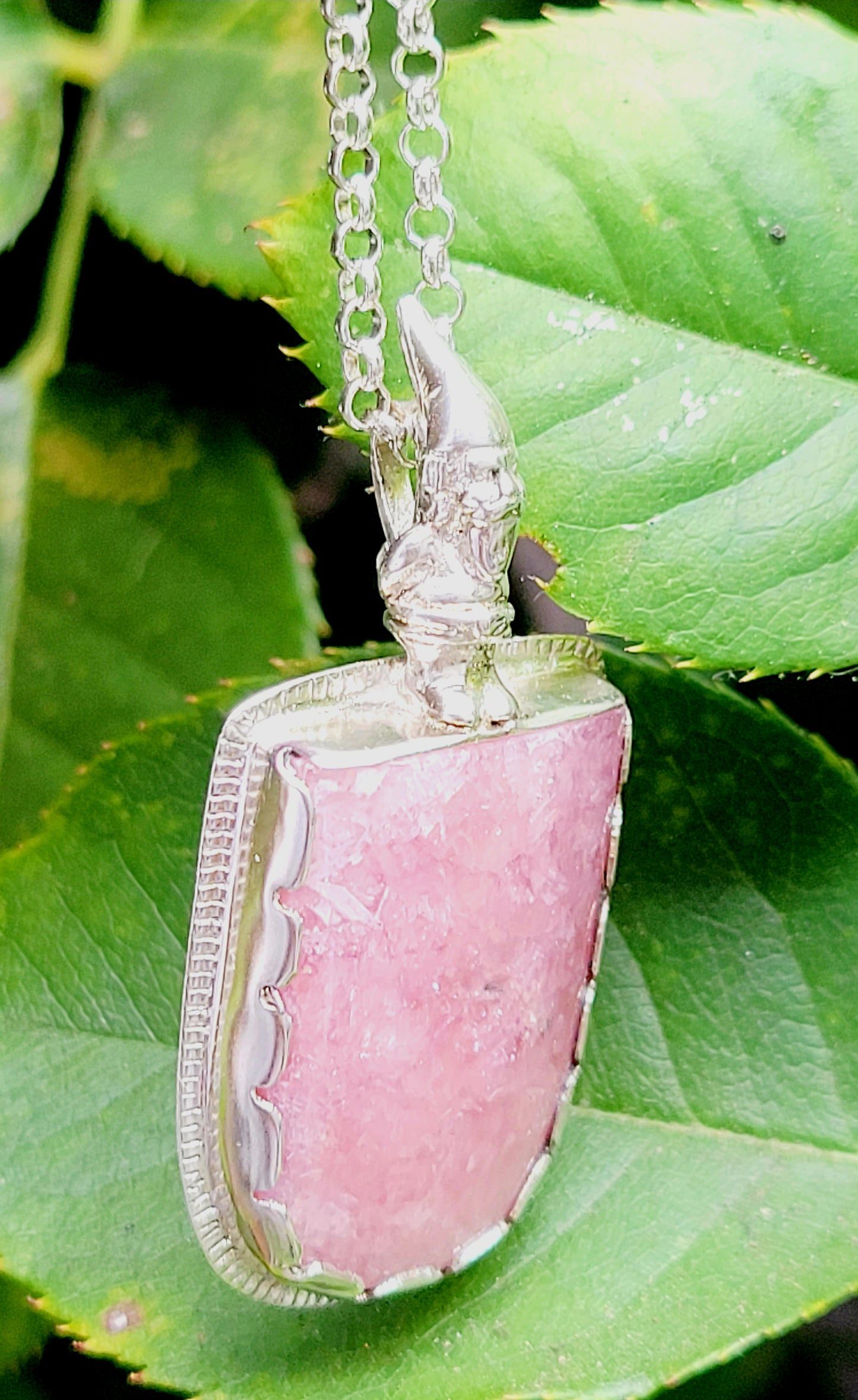 Handmade Pendant in Sterling Silver with Incarose