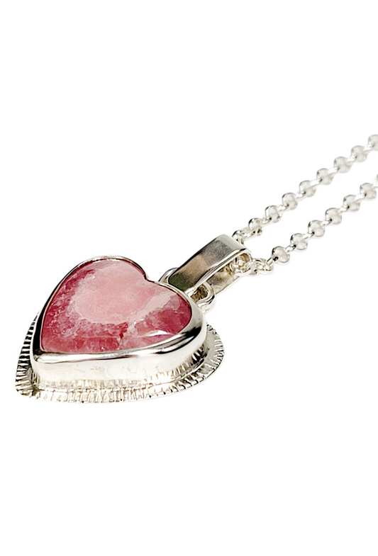 Handmade Heart Pendant in Incarose and Sterling Silver
