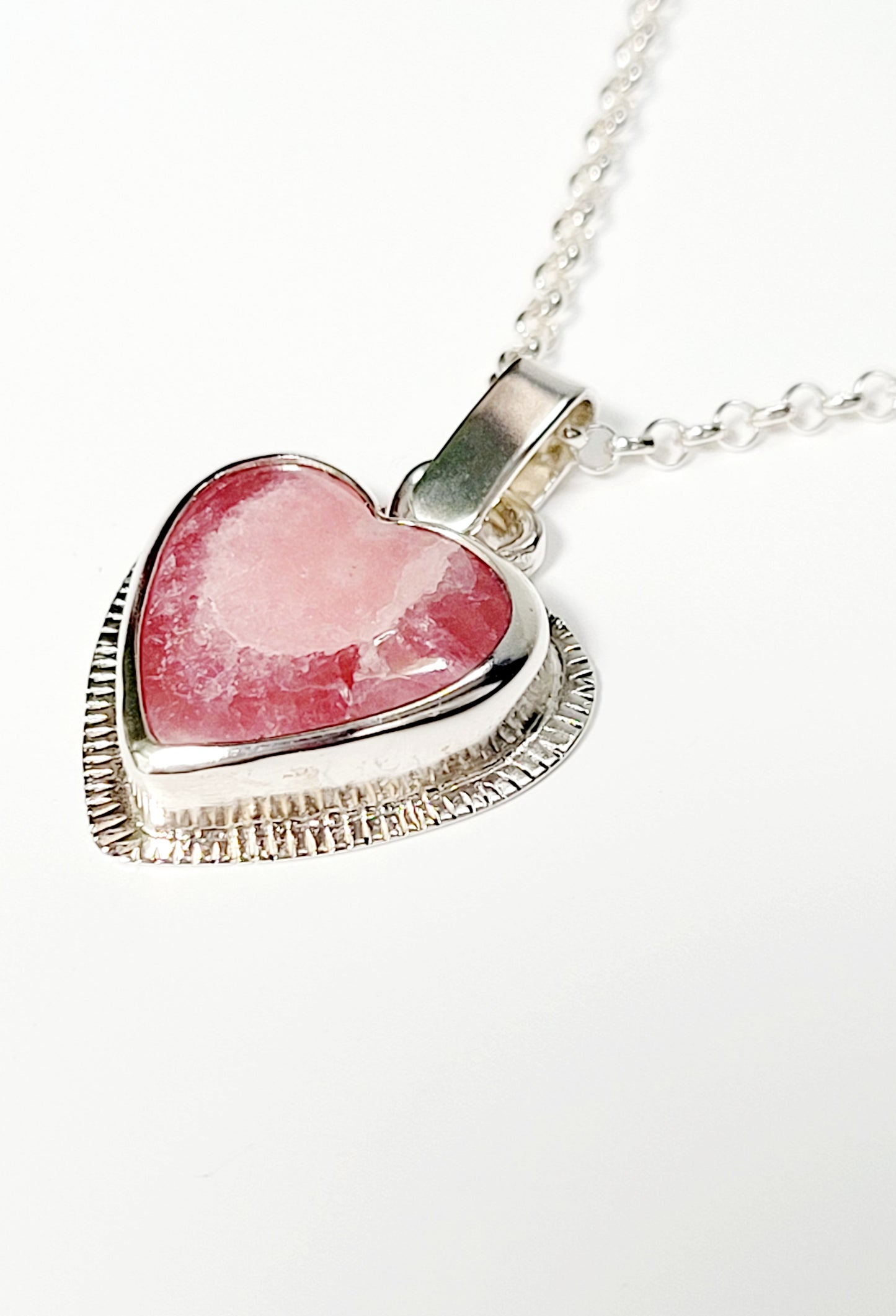 Handmade Heart Pendant in Incarose and Sterling Silver