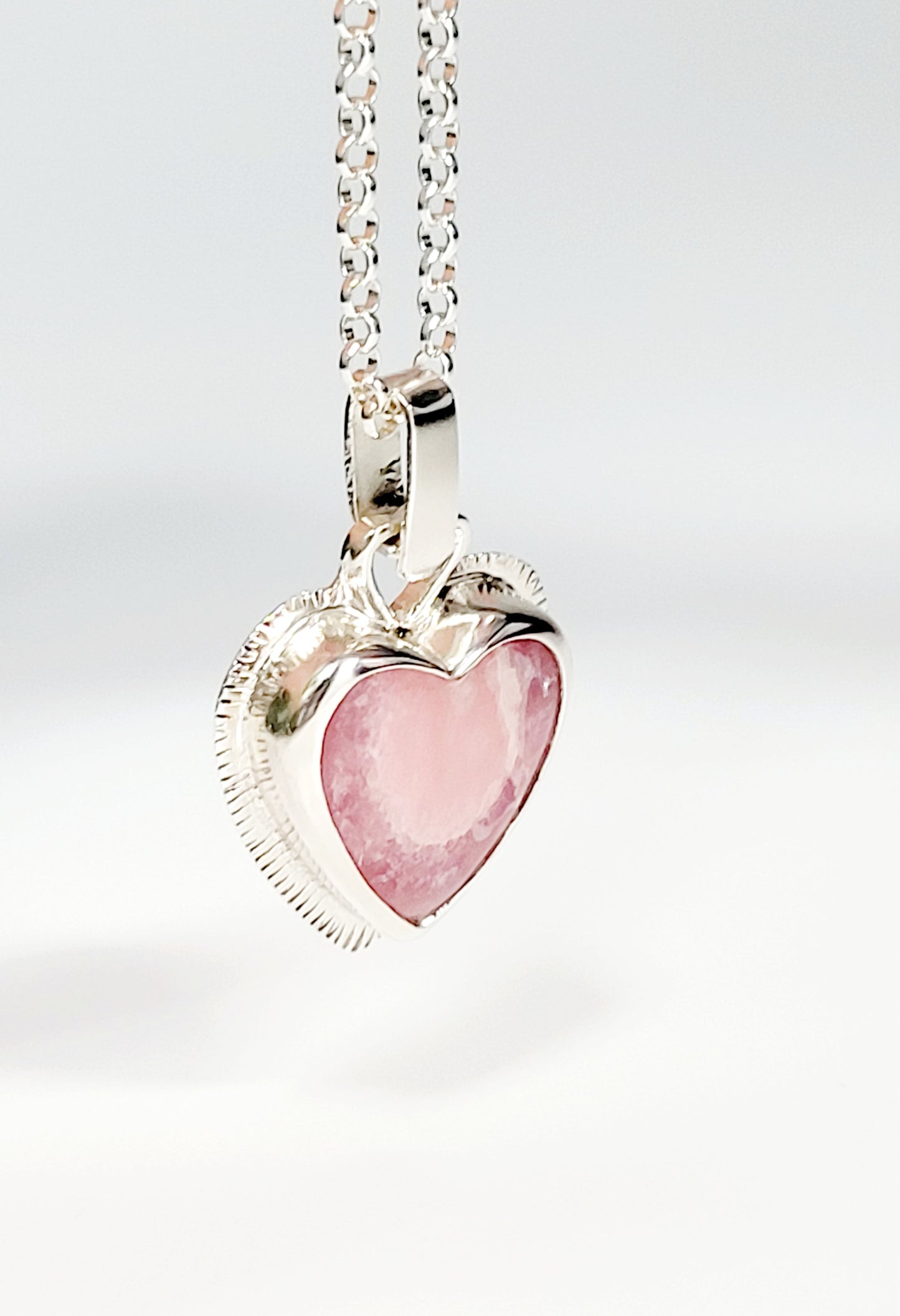 Handmade Heart Pendant in Incarose and Sterling Silver
