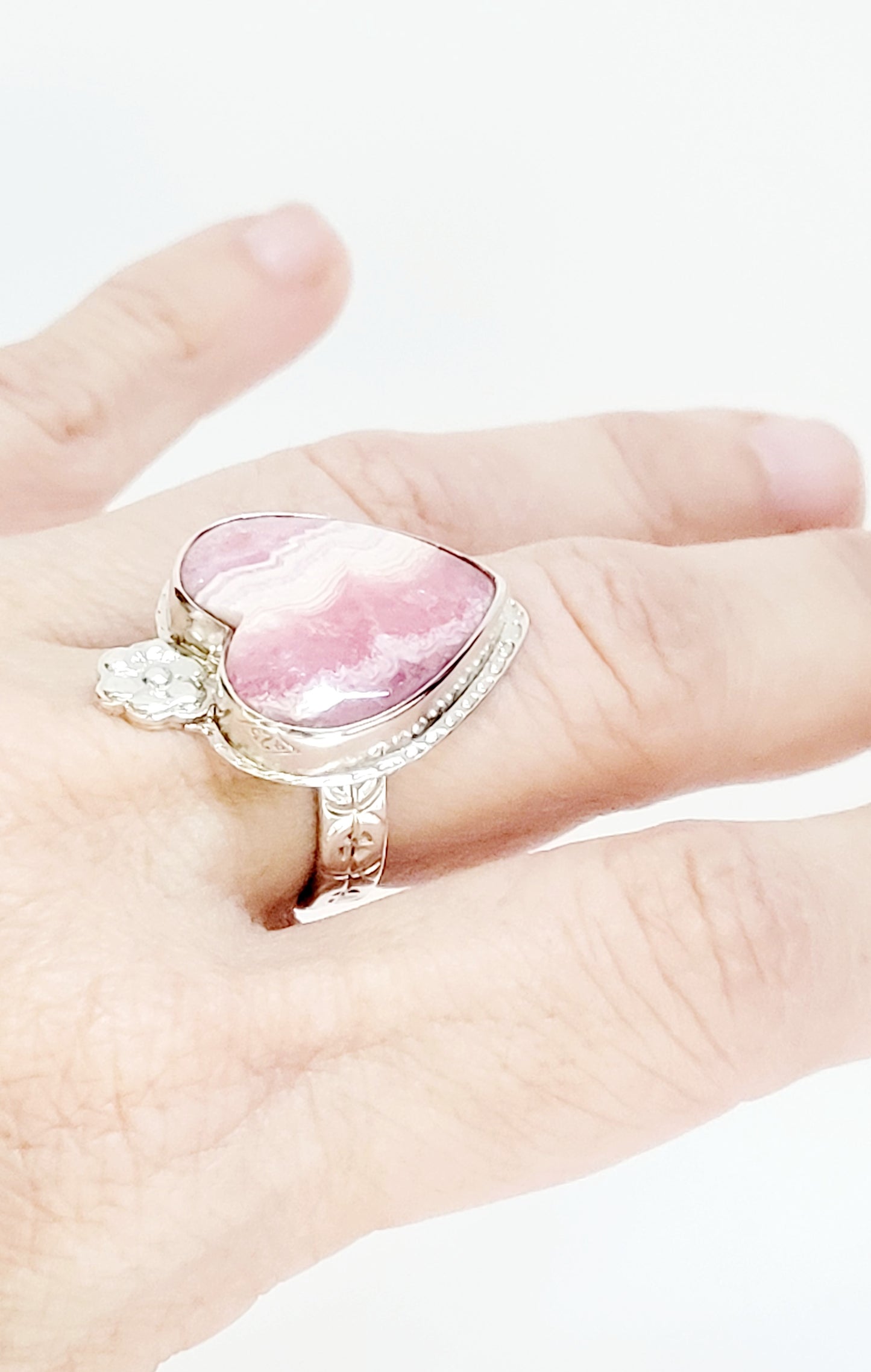Handmade Ring in Sterling Silver with Incarose