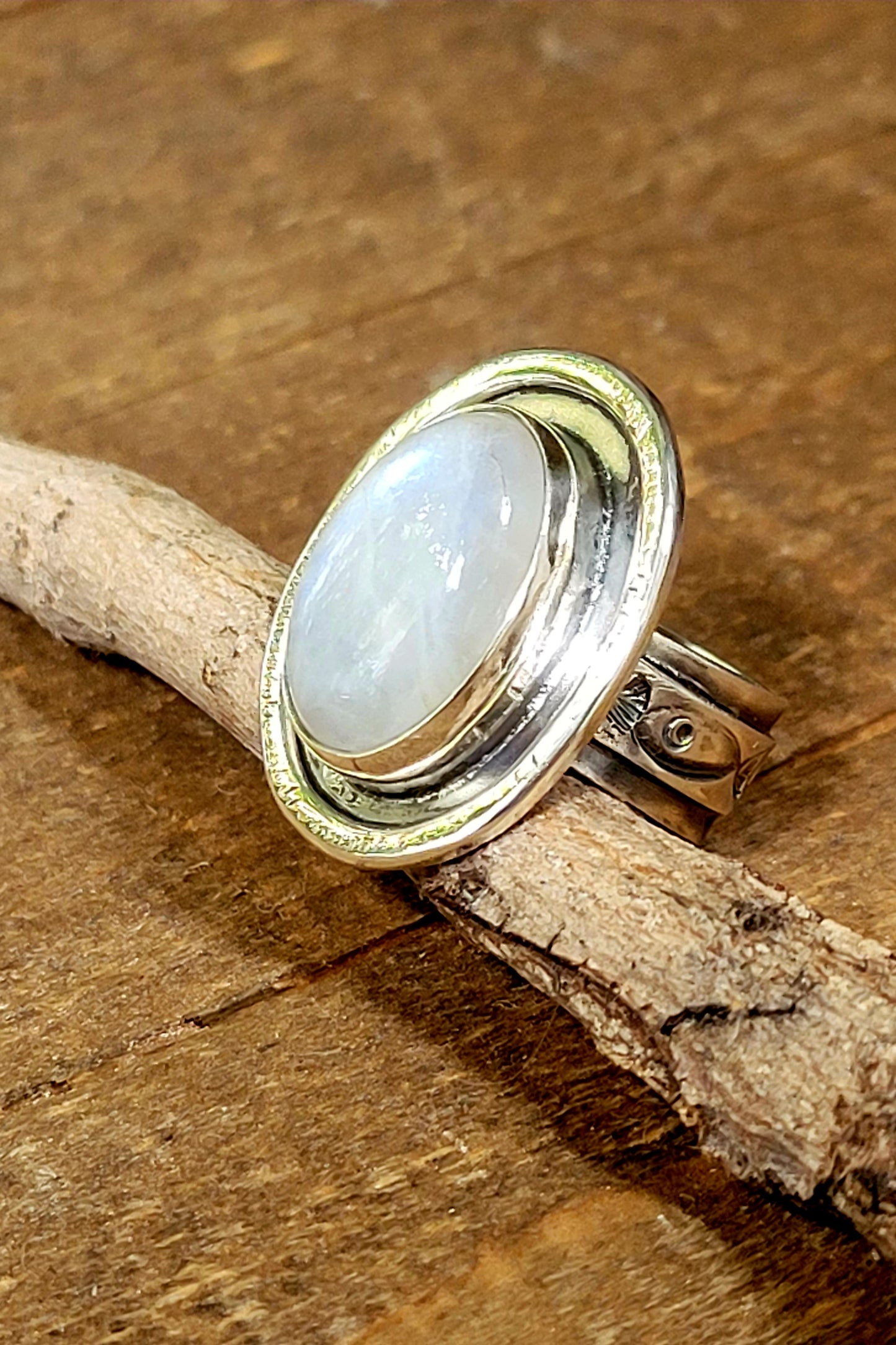 Handmade Ring in Sterling Silver with Moonstone Stone