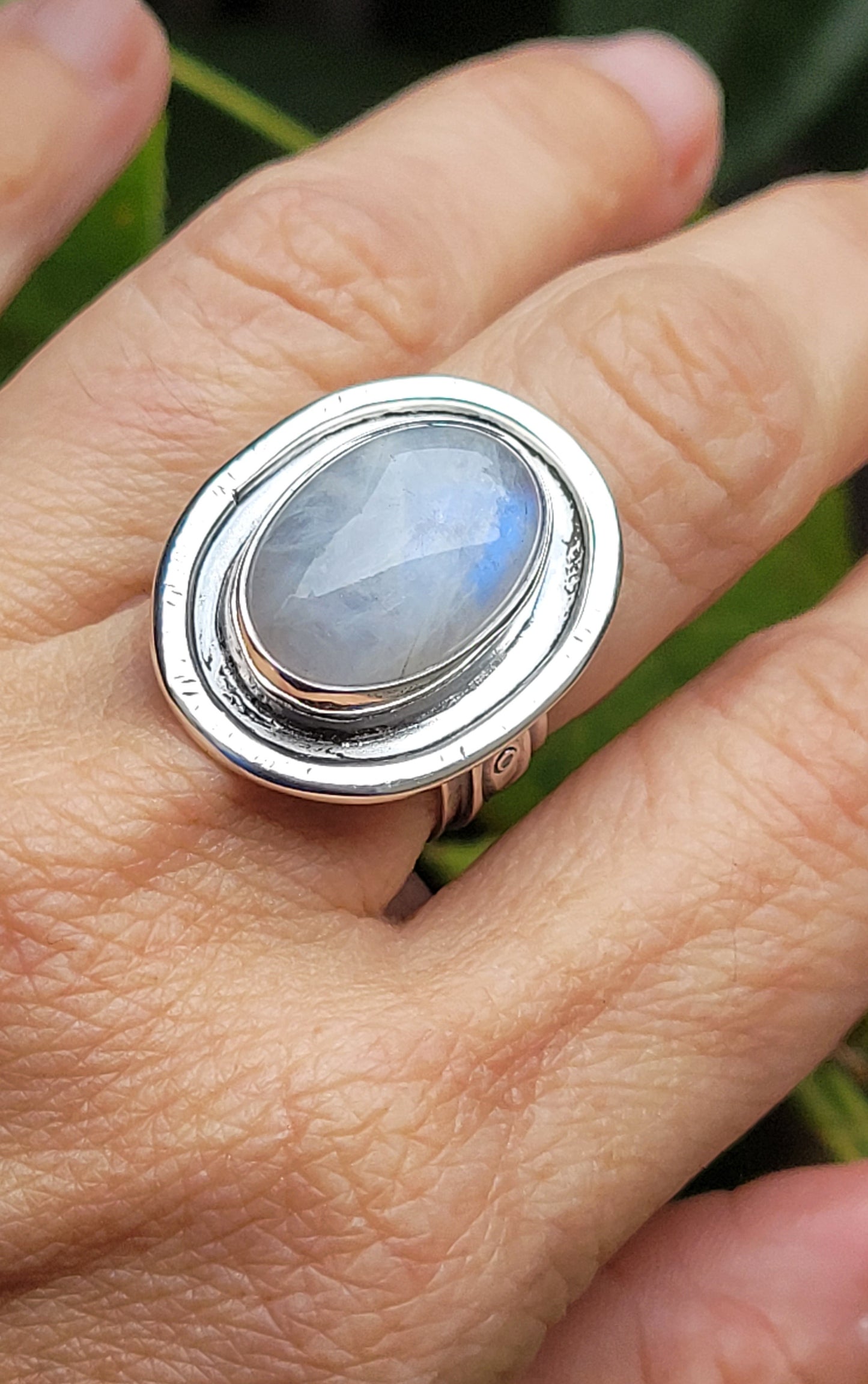 Handmade Ring in Sterling Silver with Moonstone Stone