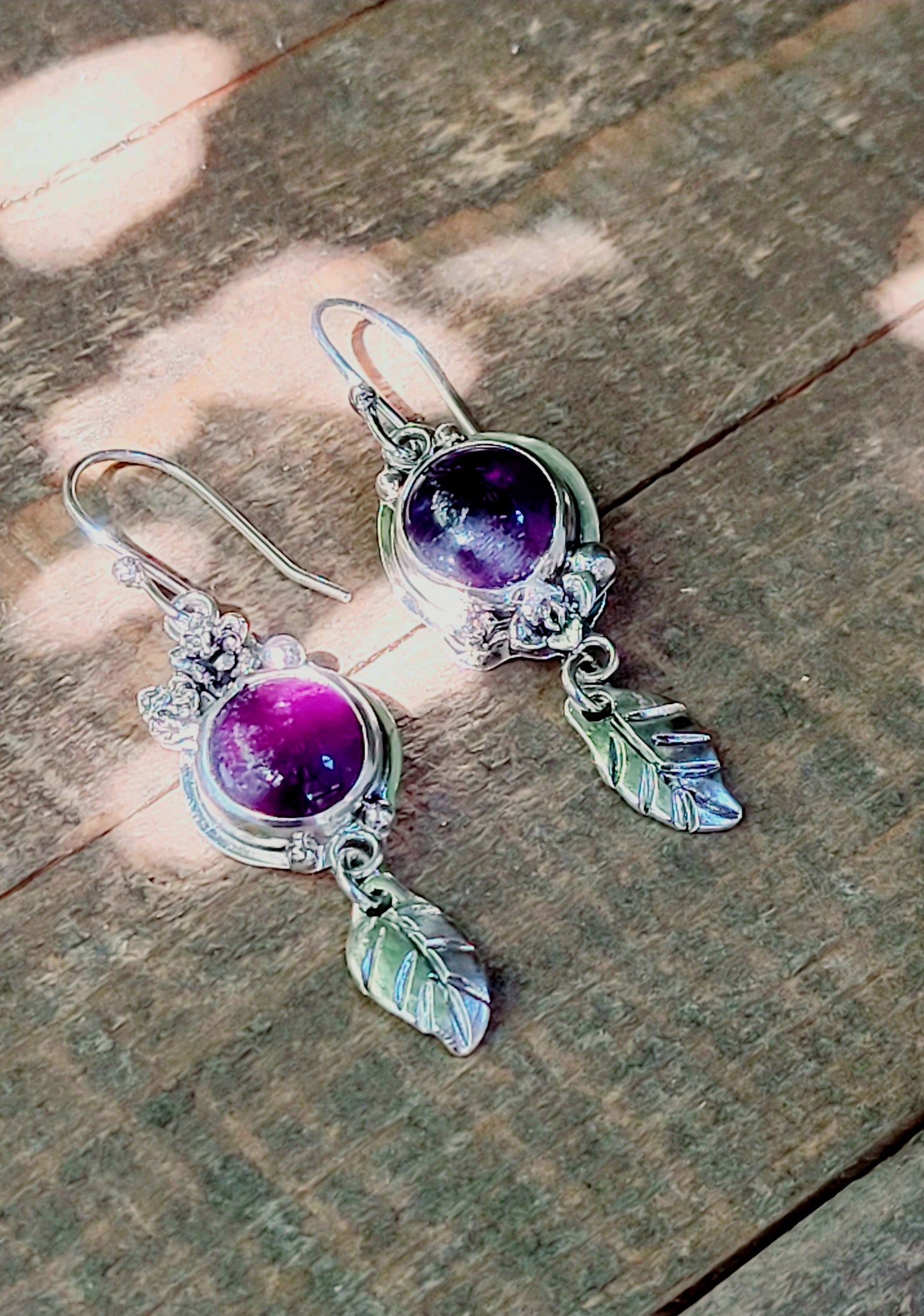 Sterling silver and amethyst earrings