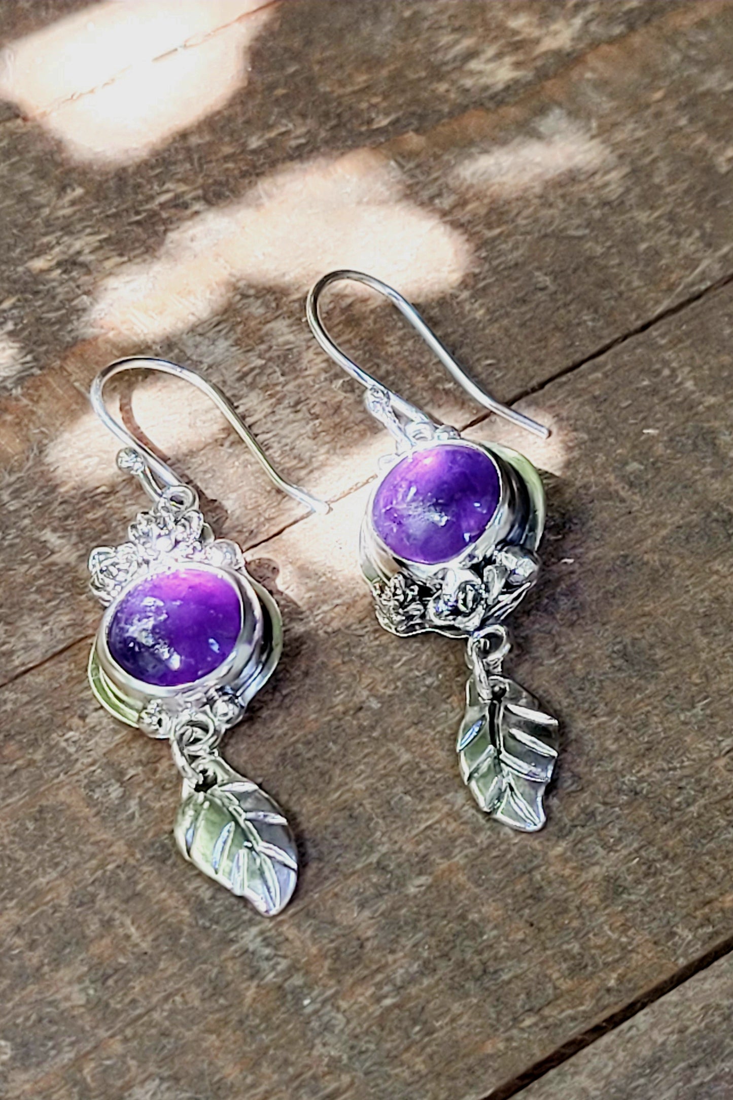 Sterling silver and amethyst earrings