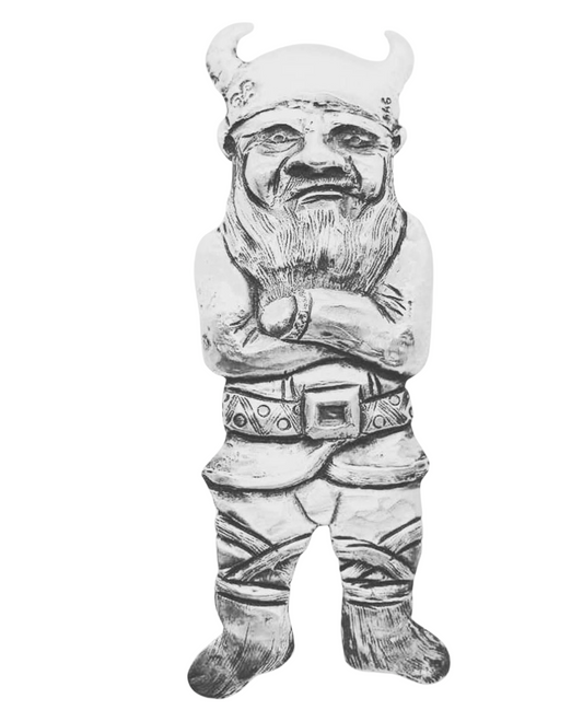 Viking Gnome hand-carved in sterling silver