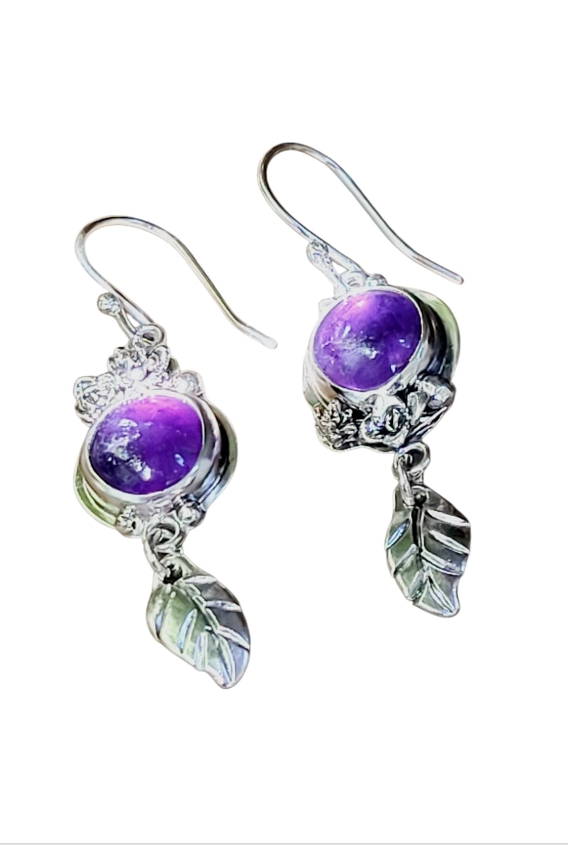 Sterling silver and amethyst earrings